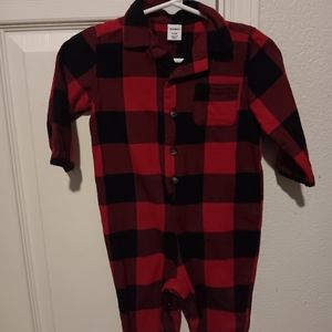 Old Navy,black and red plaid baby romper